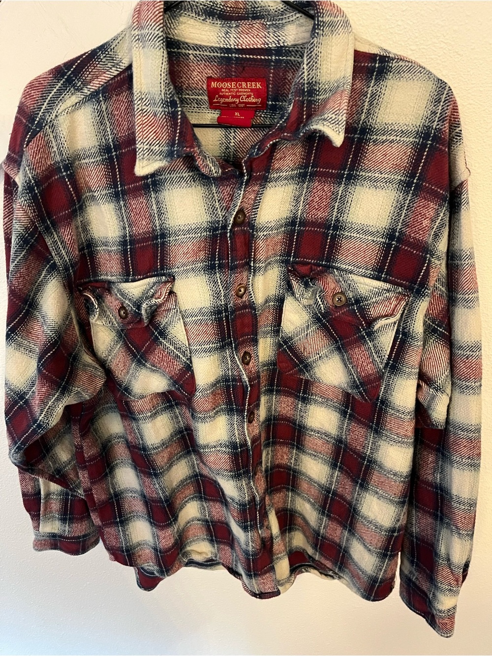 Vintage Rugged Red Plaid Button up Shacket